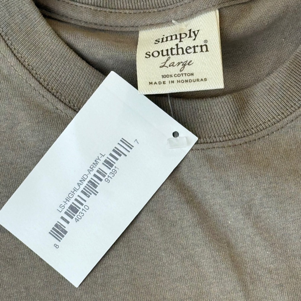Simply Southern womens Highland Army Green Long Sleeve T-Shirt Large LS-HIGHLAND - Picture 3 of 13